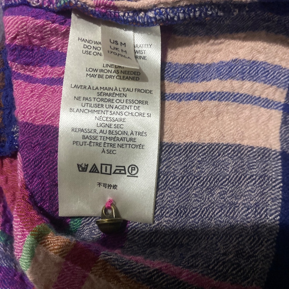 Anthro Pilcro M Plaid Deep-V Blouse - Picture 13 of 14